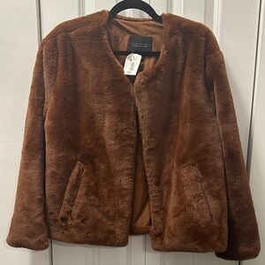 Sanctuary Faux fur Jacket in Rich Brown